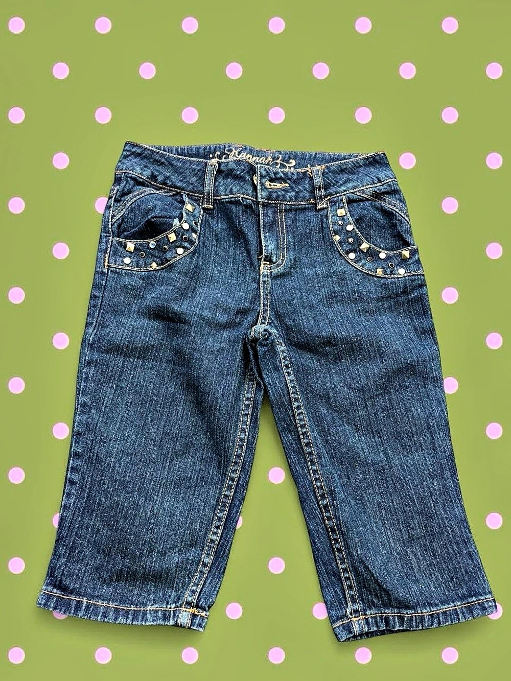 Hannah Montana Girls Jeans Embellished Pockets Blue Size 10